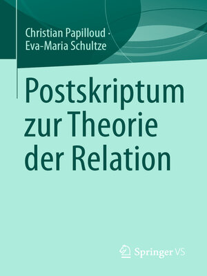 cover image of Postskriptum zur Theorie der Relation